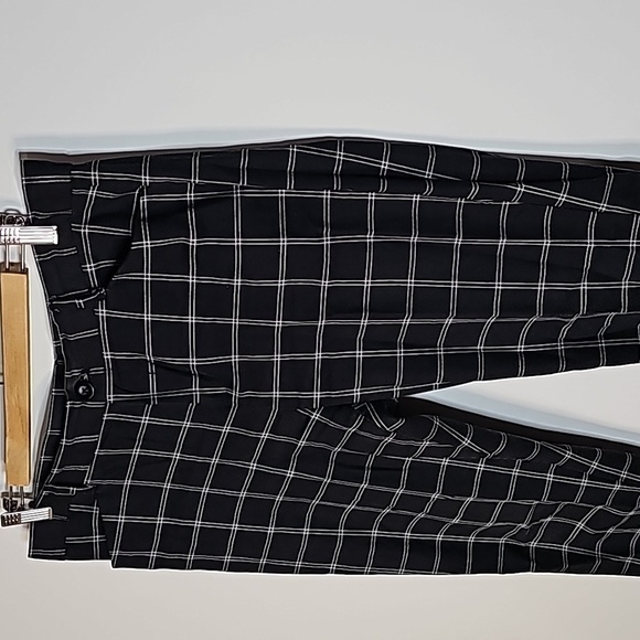 Gap black and white plaid size 12 slim city pants - Picture 2 of 7